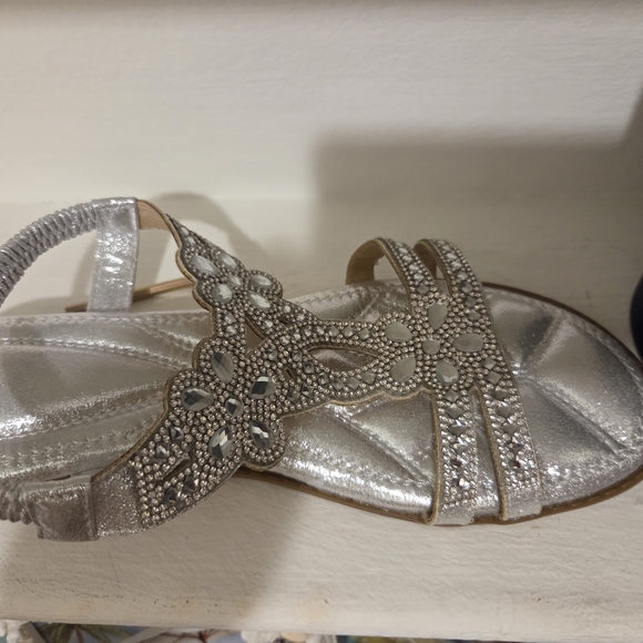 Silver Sandals with Intricate Design - Picture 10 of 16
